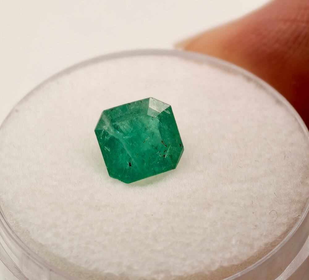 1.20ct Brazilian Emerald Faceted Emerald Cut Gemstone